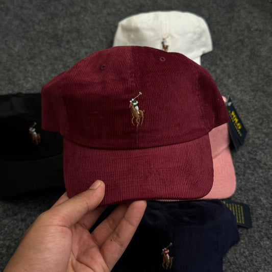 Classic Embroidered Retro Corduroy Unstructured Cap