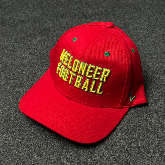 Meloneer Football Red Fitted Cap  (M size )