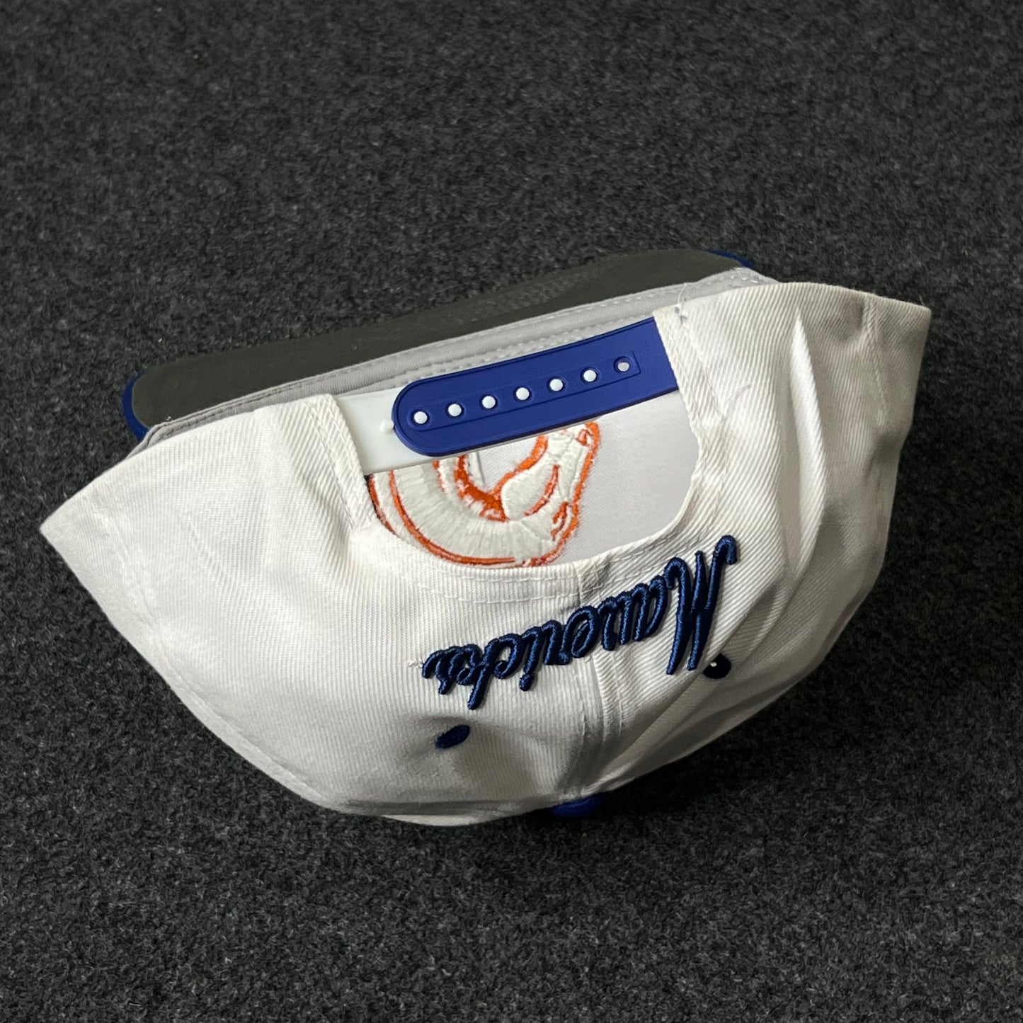 Capelli Sport Horse Mascot Flat Cap – White, Blue & Orange