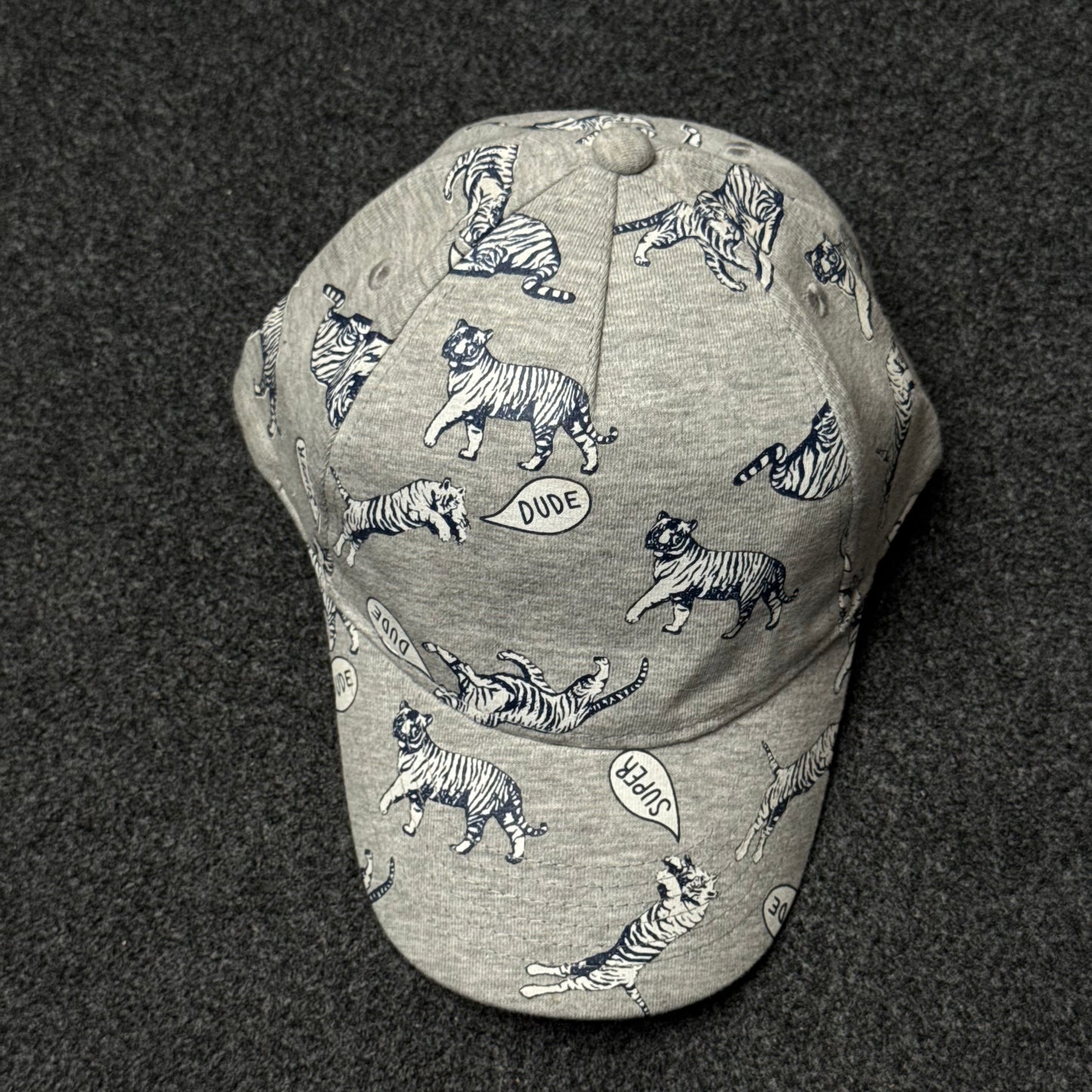 "Super Dude" Tiger Sketch Jersey Cap ( KIDS CAP AGE 6-18 )