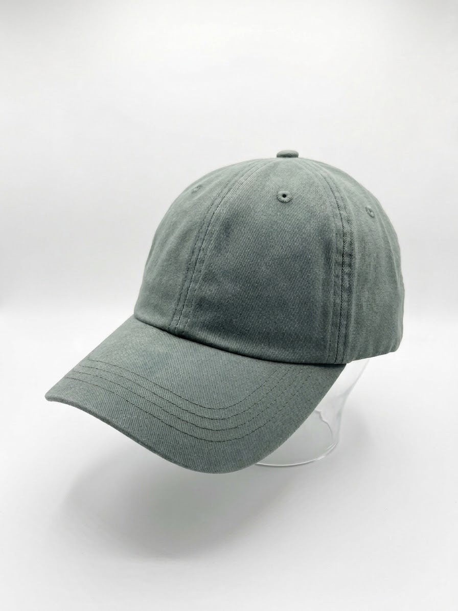 Adjustable Charcoal Grey  Unstructured Cotton Cap