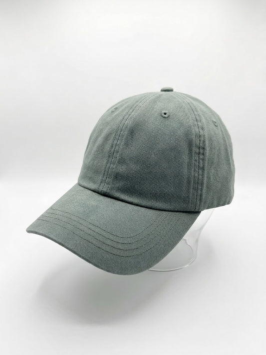 Adjustable Charcoal Grey / Dark Khaki Unstructured Cotton Cap