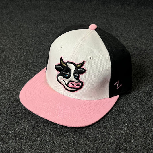 Capelli Sport “Cow Mascot” Fitted Cap – Pink, White & Black ( M size )