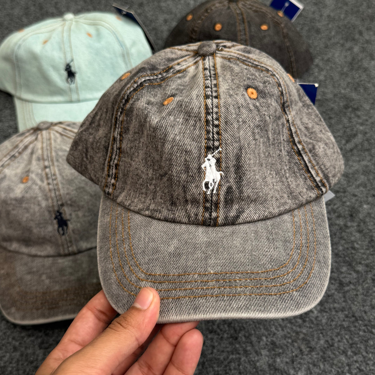 Polo Ralph Lauren Acid-Washed Denim Ball Caps