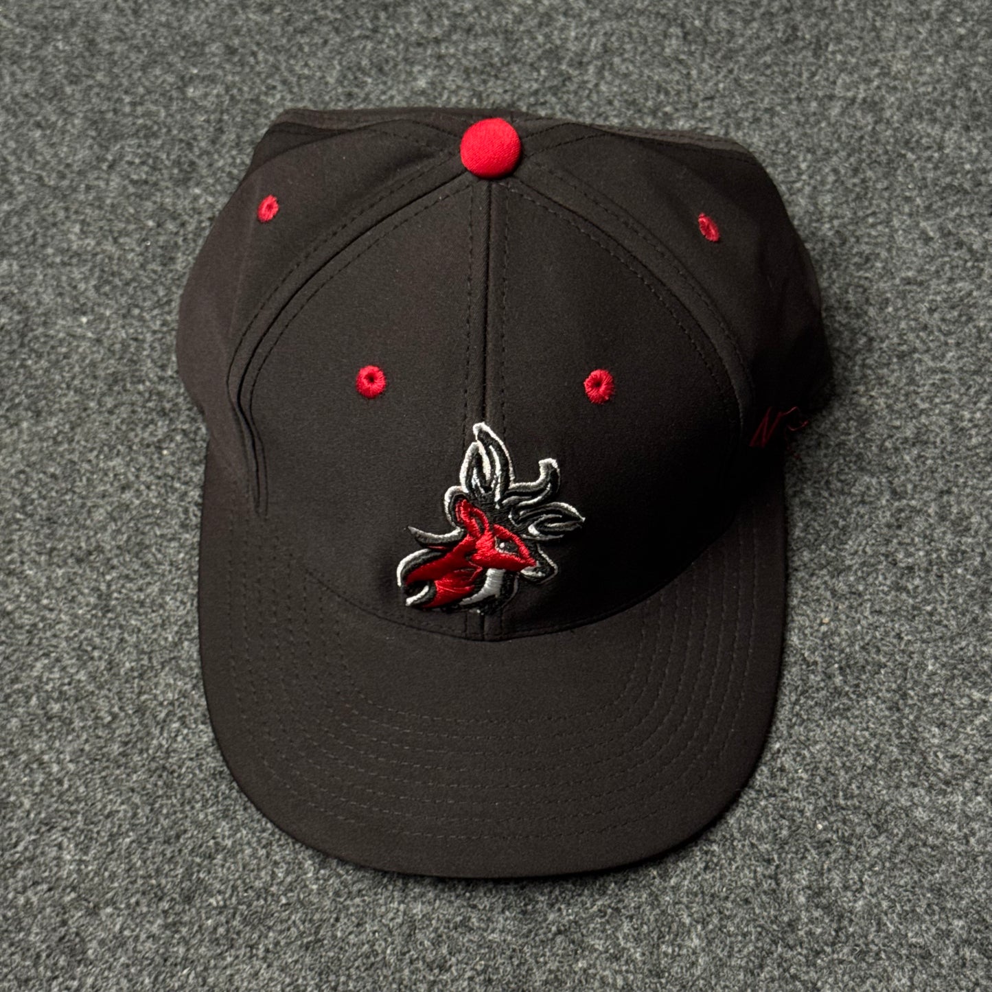 Texas Tech "Raider Red"  Black/Red Sniper Pig Fitted Cap ( M Size )