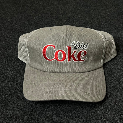Diet Coke Vintage Trucker Hat – Gray & White Mesh