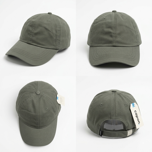 Adjustable Charcoal Grey / Dark Khaki Unstructured Cotton Cap