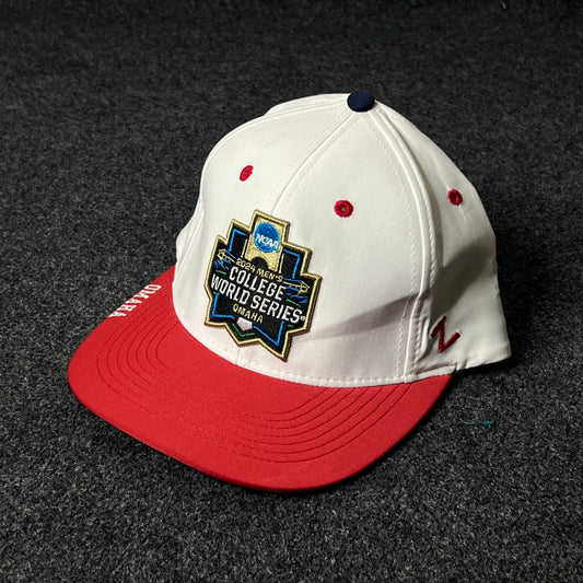 College World Series Fitted Cap – White & Red ( XL size )