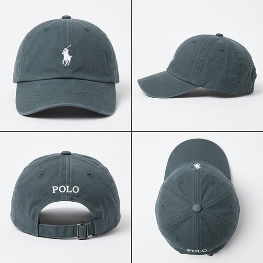 Charcoal Grey ( Green Shade ) Cap with White Pony Embroidery