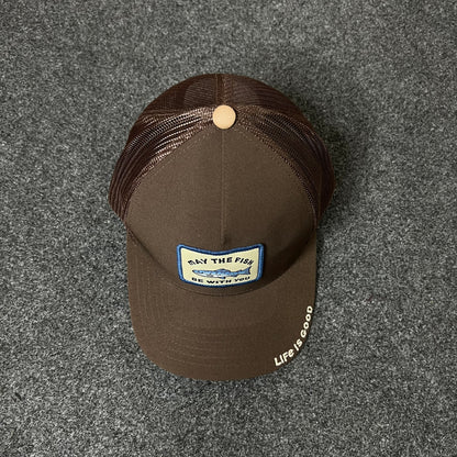 Life Is Good “May the Fish Be With You” Trucker Hat – Brown