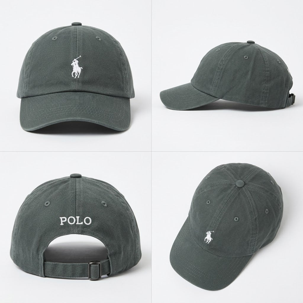 Charcoal Grey Pony Embroidered Adjustable Cap