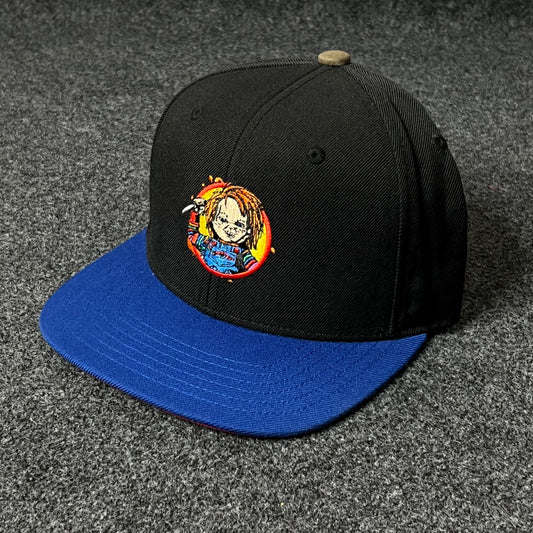 Chucky Flat Cap – Black , Blue & Red