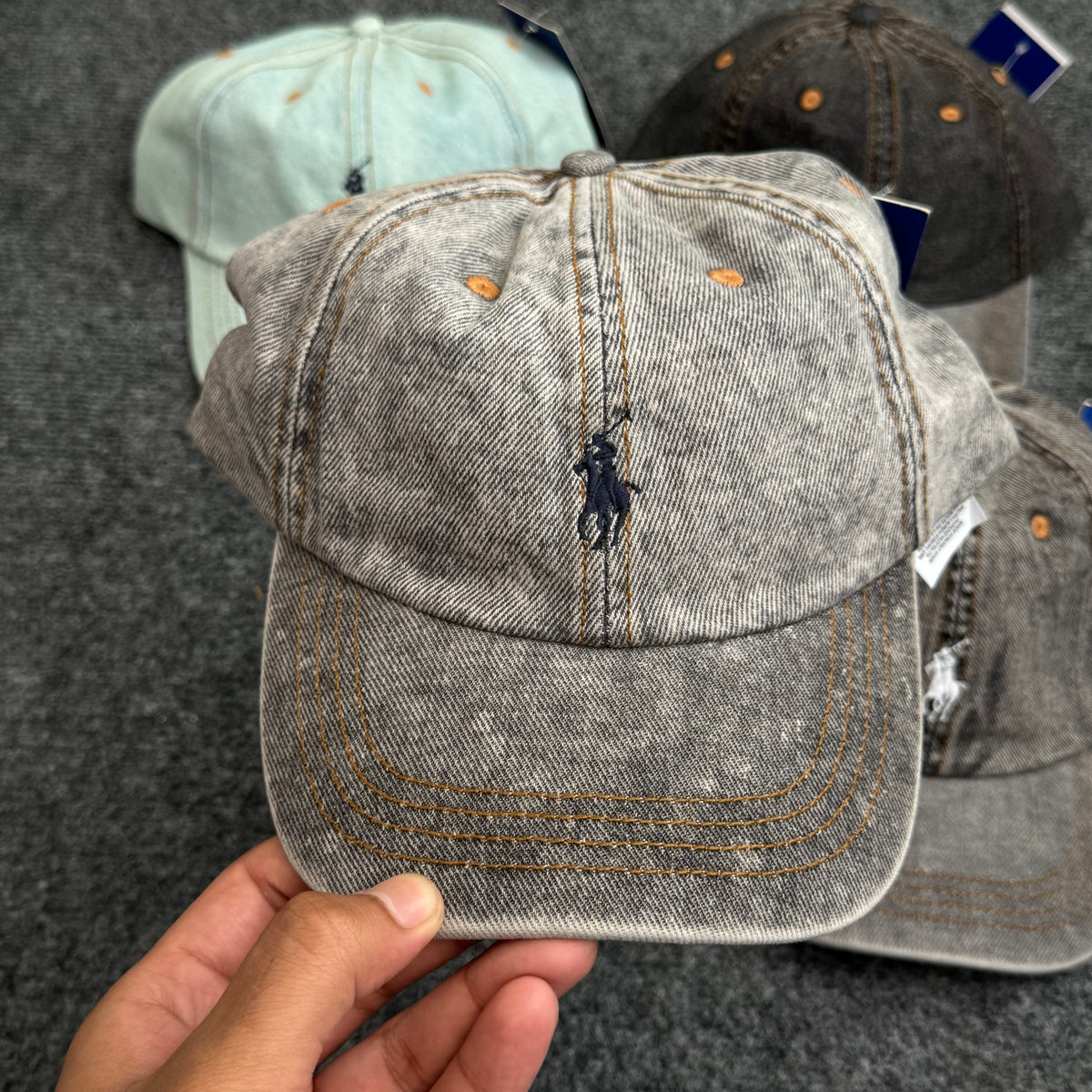 Polo Ralph Lauren Acid-Washed Denim Ball Caps