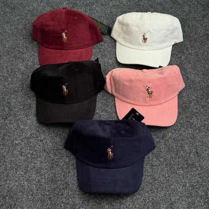 Classic Embroidered Retro Corduroy Unstructured Cap