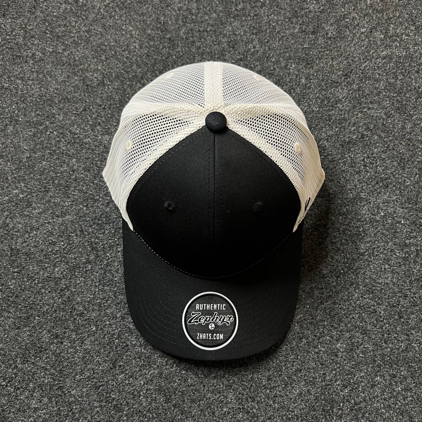 Black & White Classic Trucker Hat – Mesh Snapback Cap