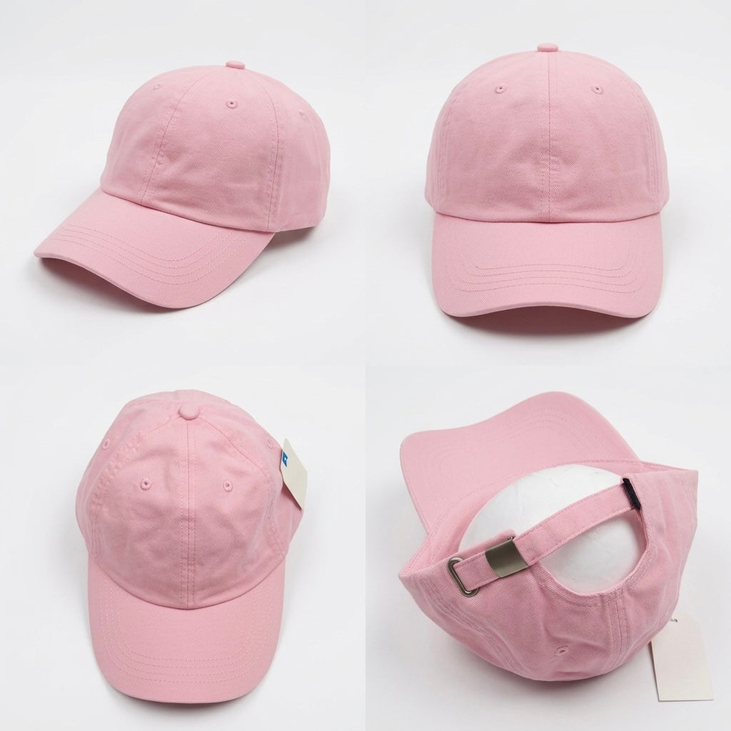 Adjustable Pastel Pink Unstructured Cotton Cap