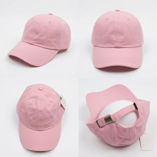 Adjustable Pastel Pink Unstructured Cotton Cap