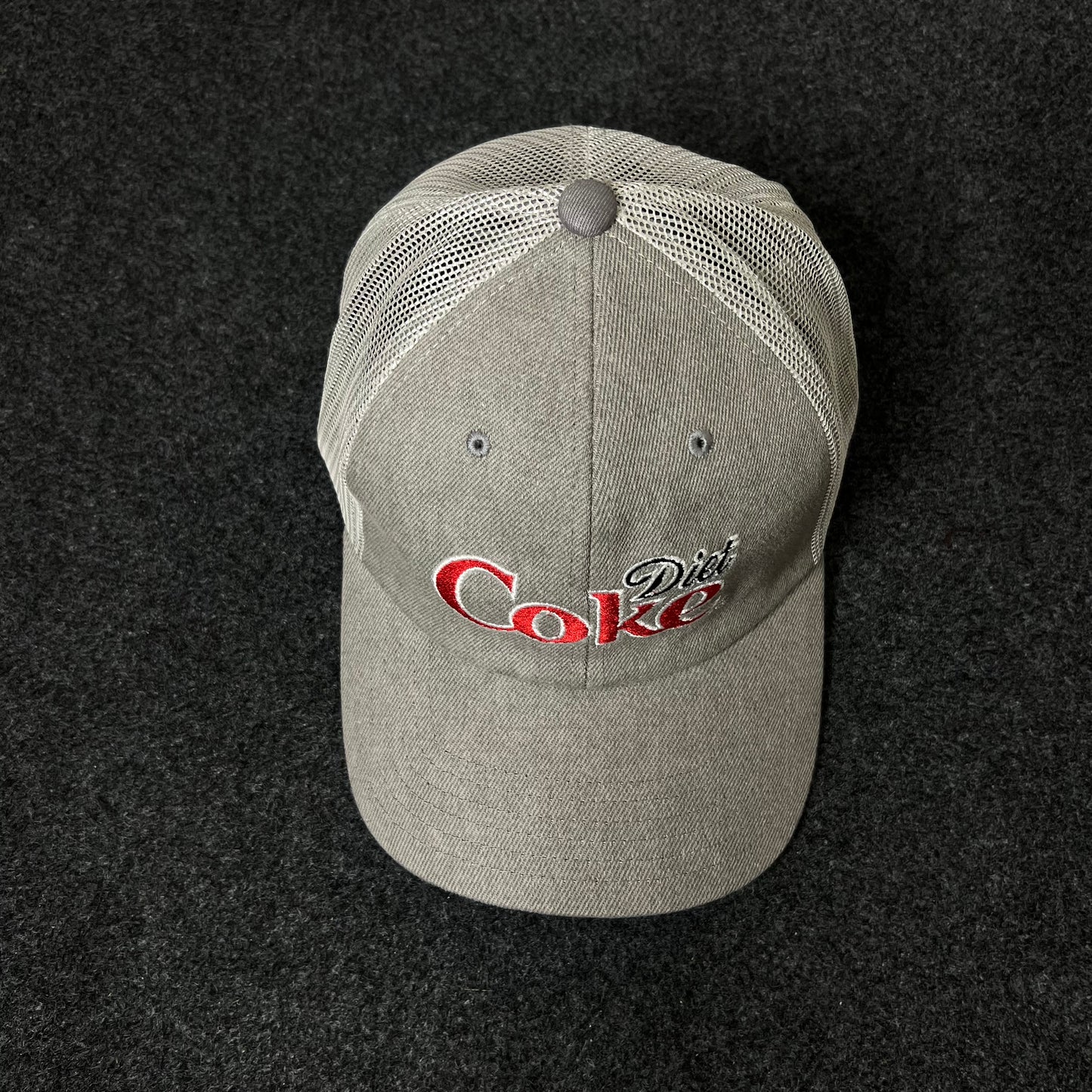 Diet Coke Vintage Trucker Hat – Gray & White Mesh