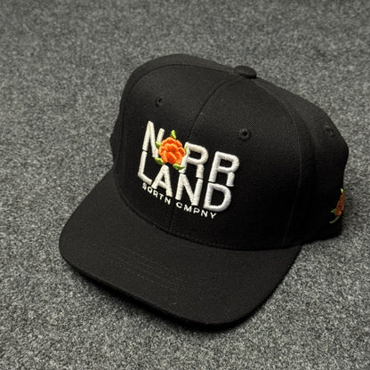 SQRTN Company "Norrland Rose" Black Snapback Cap ( KIDS CAP AGE 6-18 )