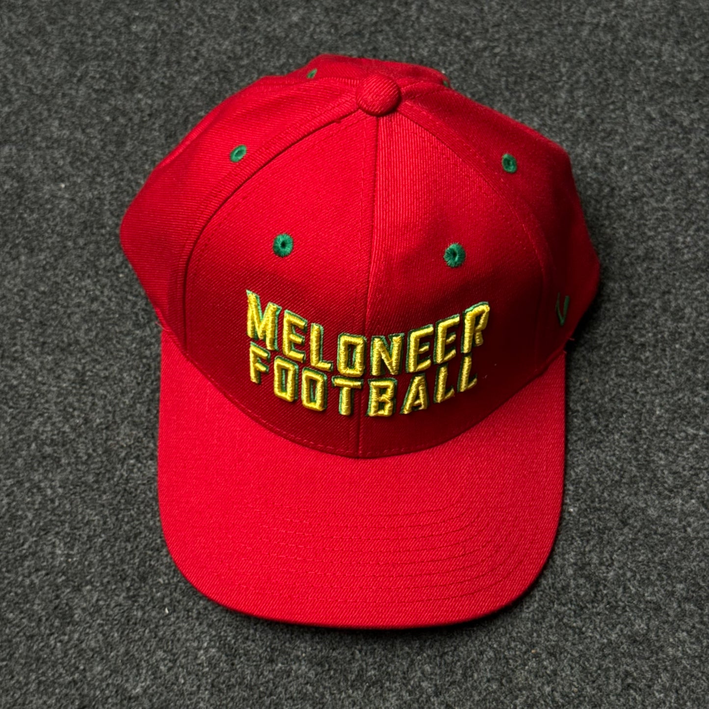 Meloneer Football Red Fitted Cap  (M size )