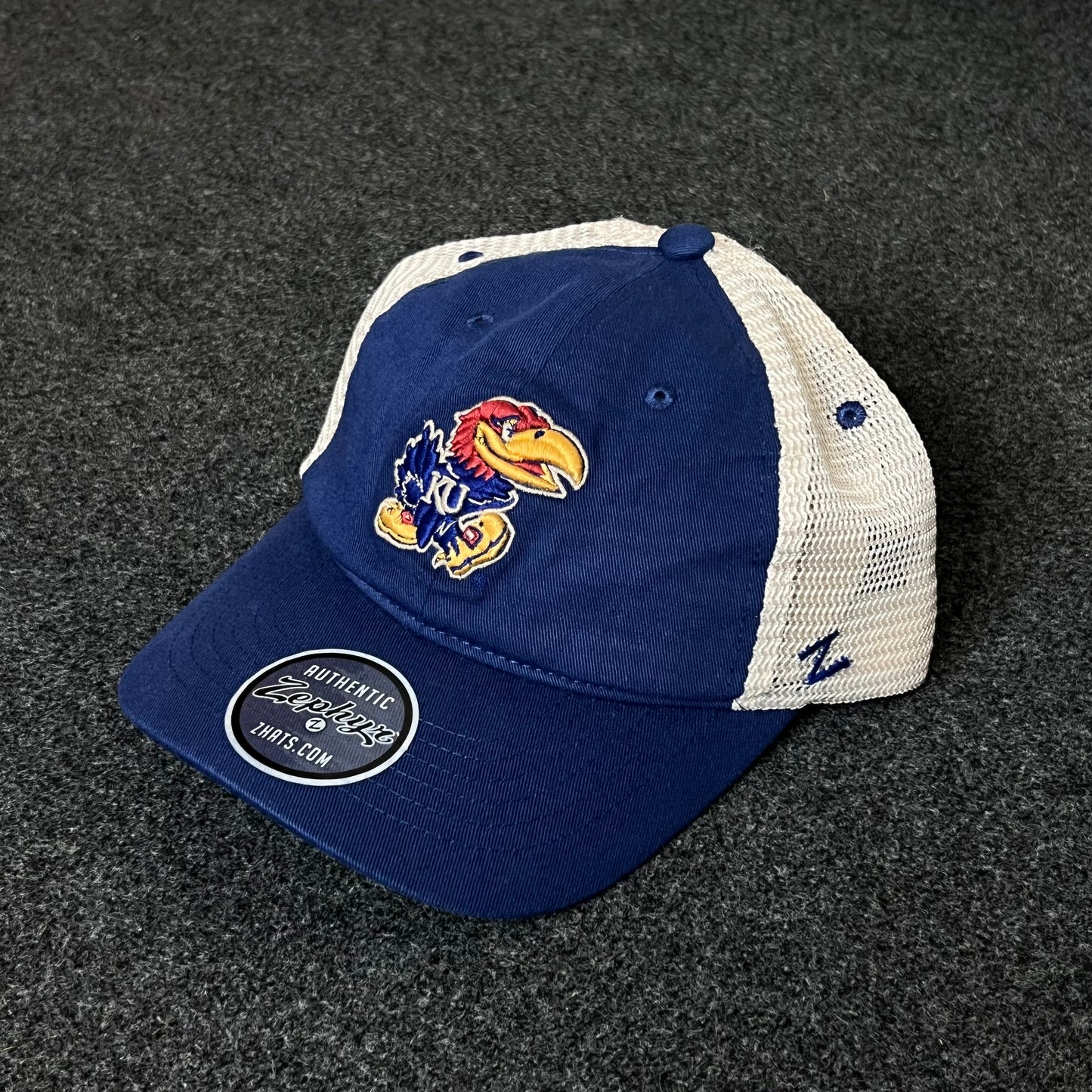 Kansas Jayhawks Trucker Hat – Blue & White Mesh Cap