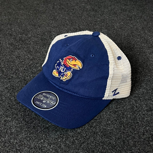 Kansas Jayhawks Trucker Hat – Blue & White Mesh Cap