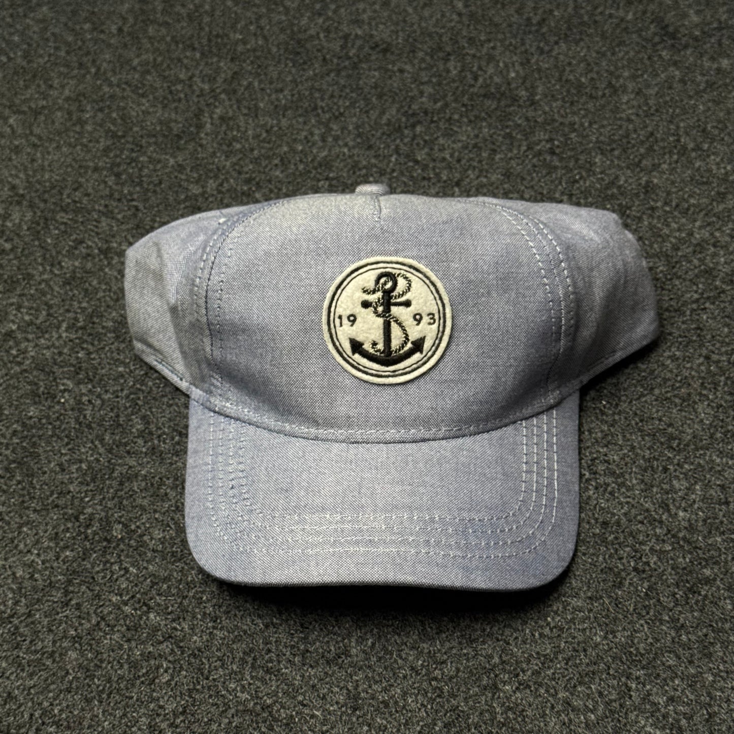 Nautical Heritage "Anchor 1993" Chambray Cap ( KIDS CAP AGE 6-18 )