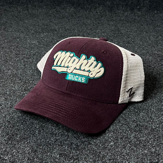 Mighty Ducks Mesh Cap – Maroon & White