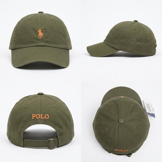 Olive Green Pony Embroidered Cap