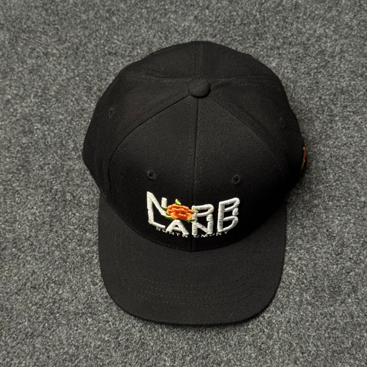 SQRTN Company "Norrland Rose" Black Snapback Cap ( KIDS CAP AGE 6-18 )