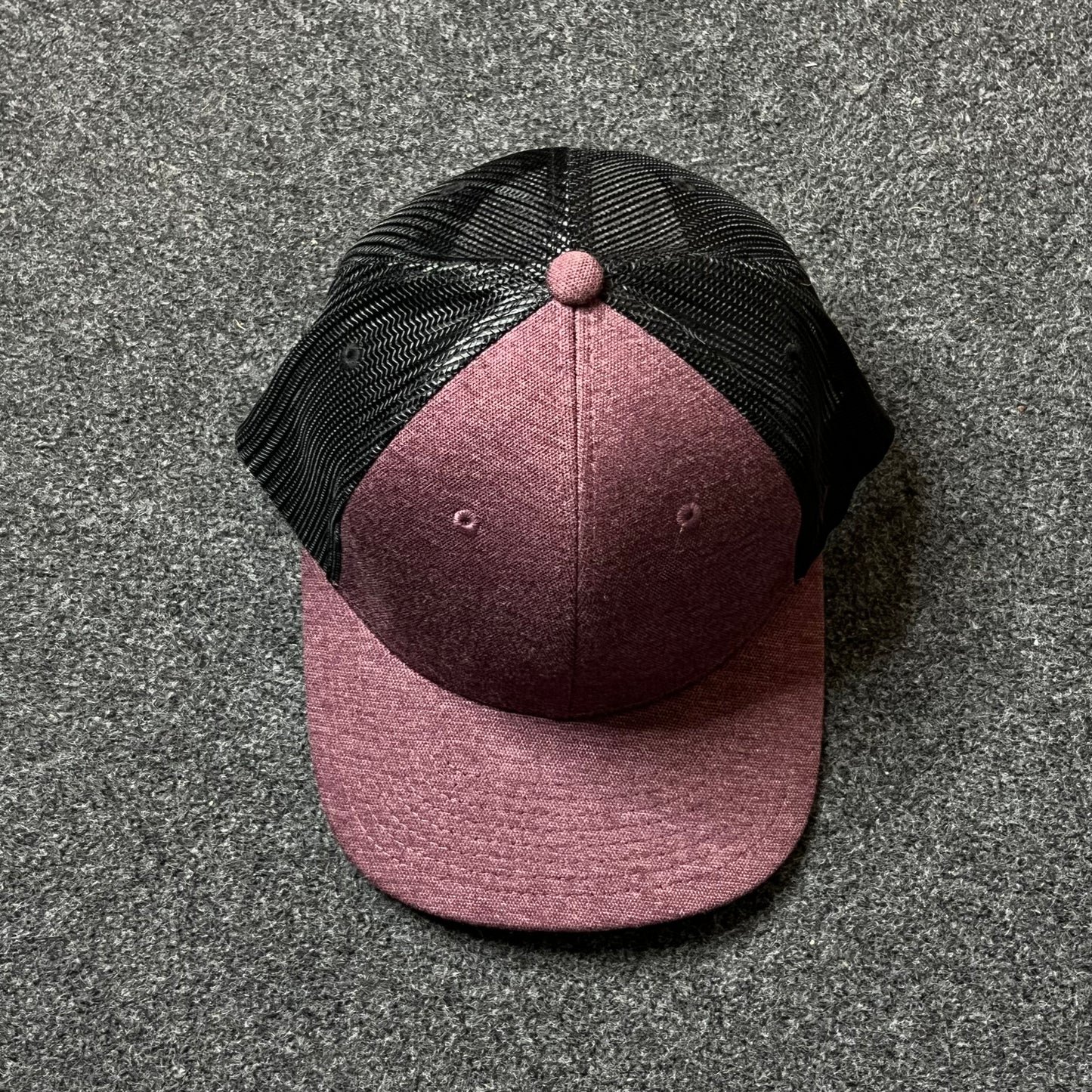 Maroon & Black Trucker Hat – Classic Mesh Snapback