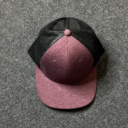 Maroon & Black Trucker Hat – Classic Mesh Snapback