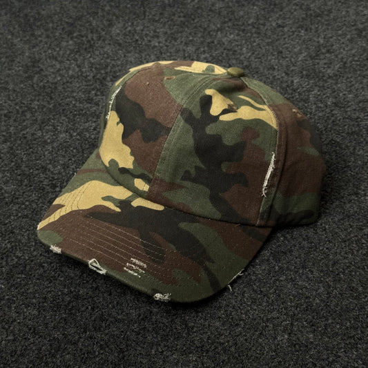 distressed camouflage Unstructured Cap