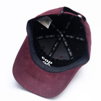 DEEP MAROON Suede Cap