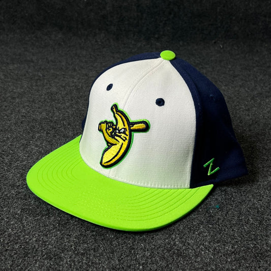 Capelli Sport Banana Mascot Fitted Cap – White, Navy & Neon Green ( L size )
