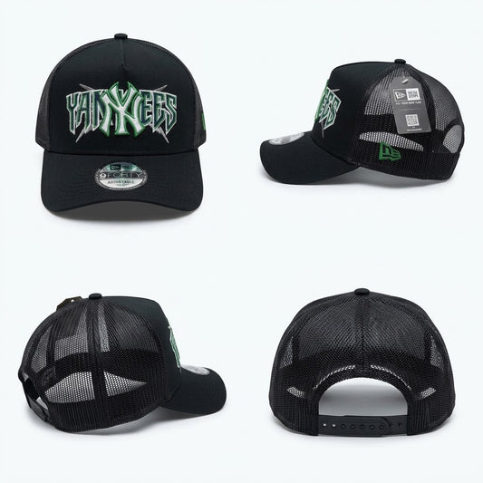 Black & Green New York Yankees Trucker Snapback Cap