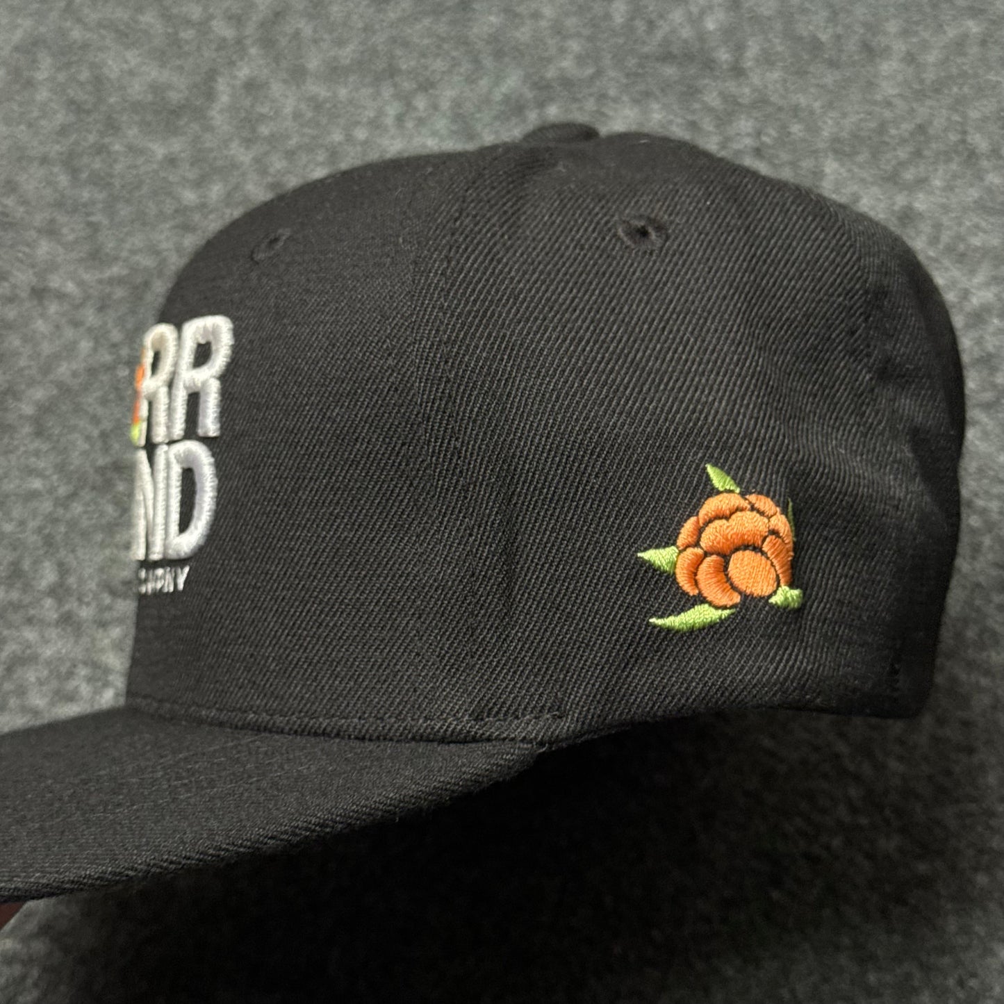 SQRTN Company "Norrland Rose" Black Snapback Cap ( KIDS CAP AGE 6-18 )