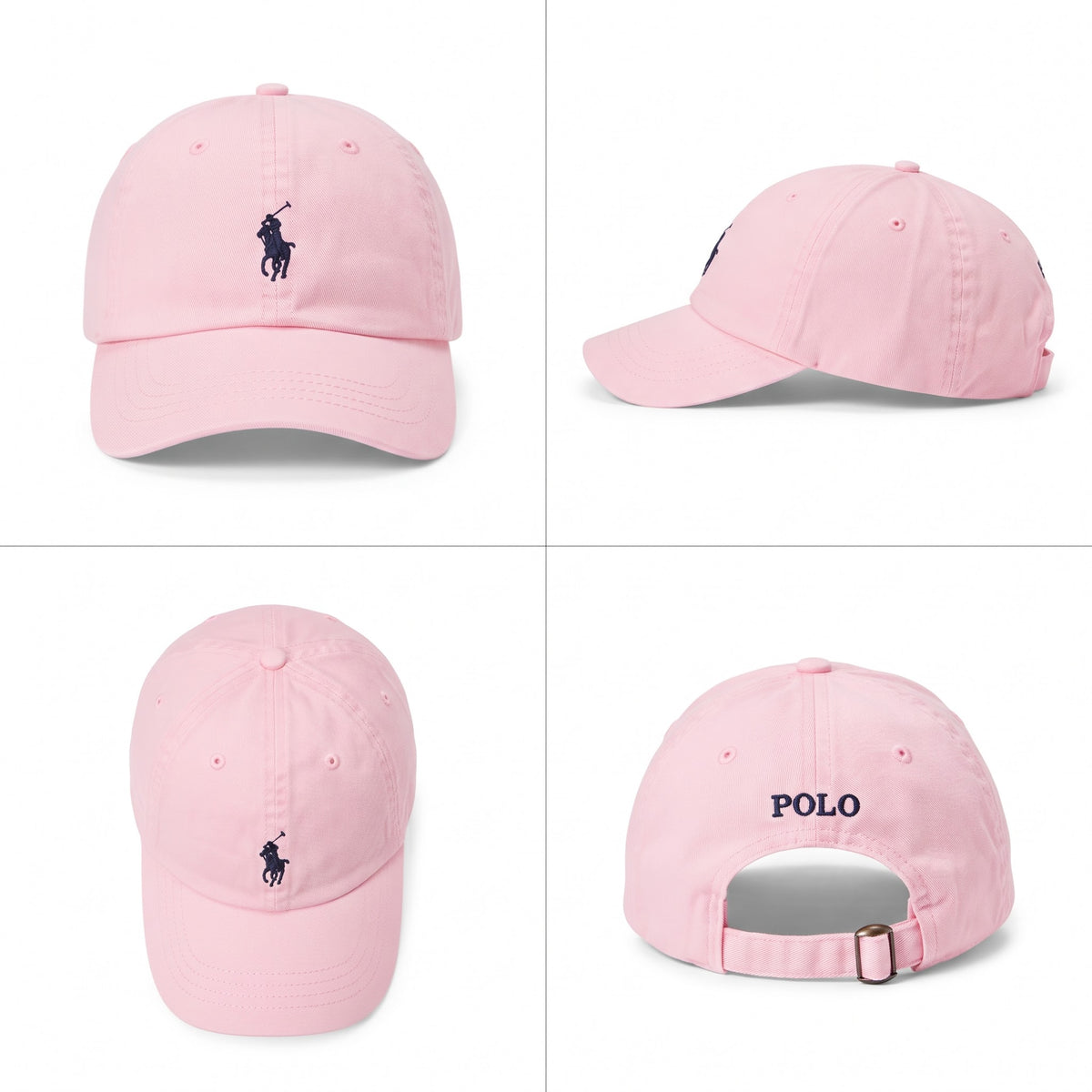 Dad Cap Unstructured in  Light Pink/Navy Blue