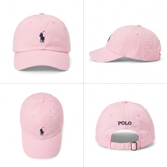 Dad Cap Unstructured in  Light Pink/Navy Blue
