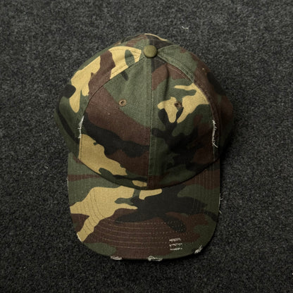 distressed camouflage Unstructured Cap