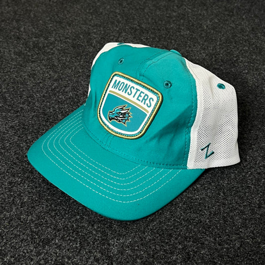Monsters Trucker Hat – Teal & White Mesh Cap