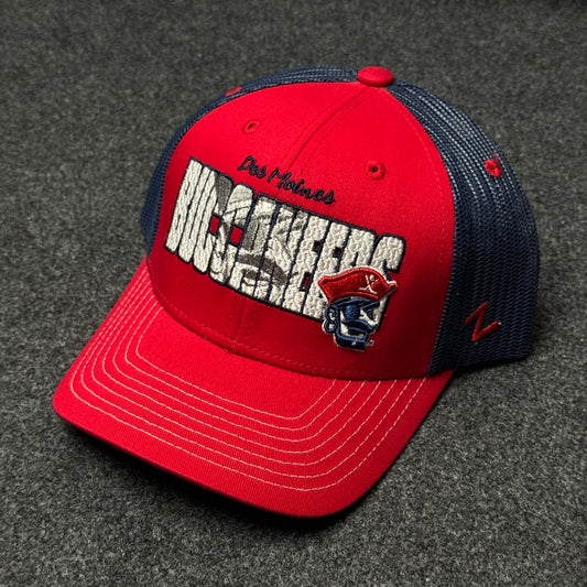 Des Moines Buccaneers "Red & Royal" Trucker Cap ( KIDS CAP AGE 6-18 )