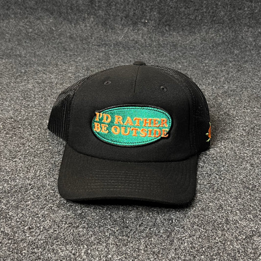 "I'd Rather Be Outside" trucker hat.