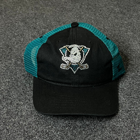 Mighty Ducks Trucker Hat – Teal & Black Mesh Cap