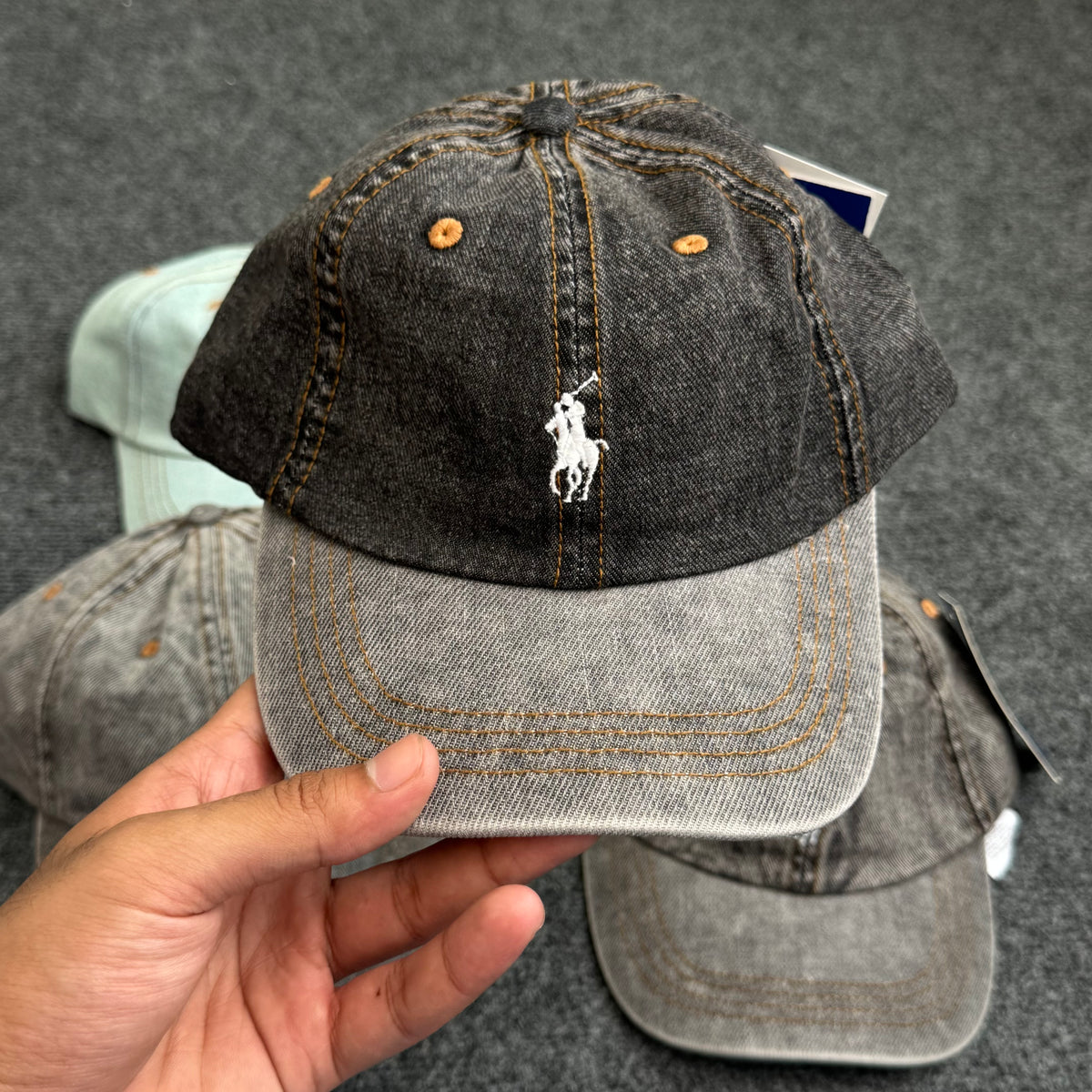 Polo Ralph Lauren Acid-Washed Denim Ball Caps