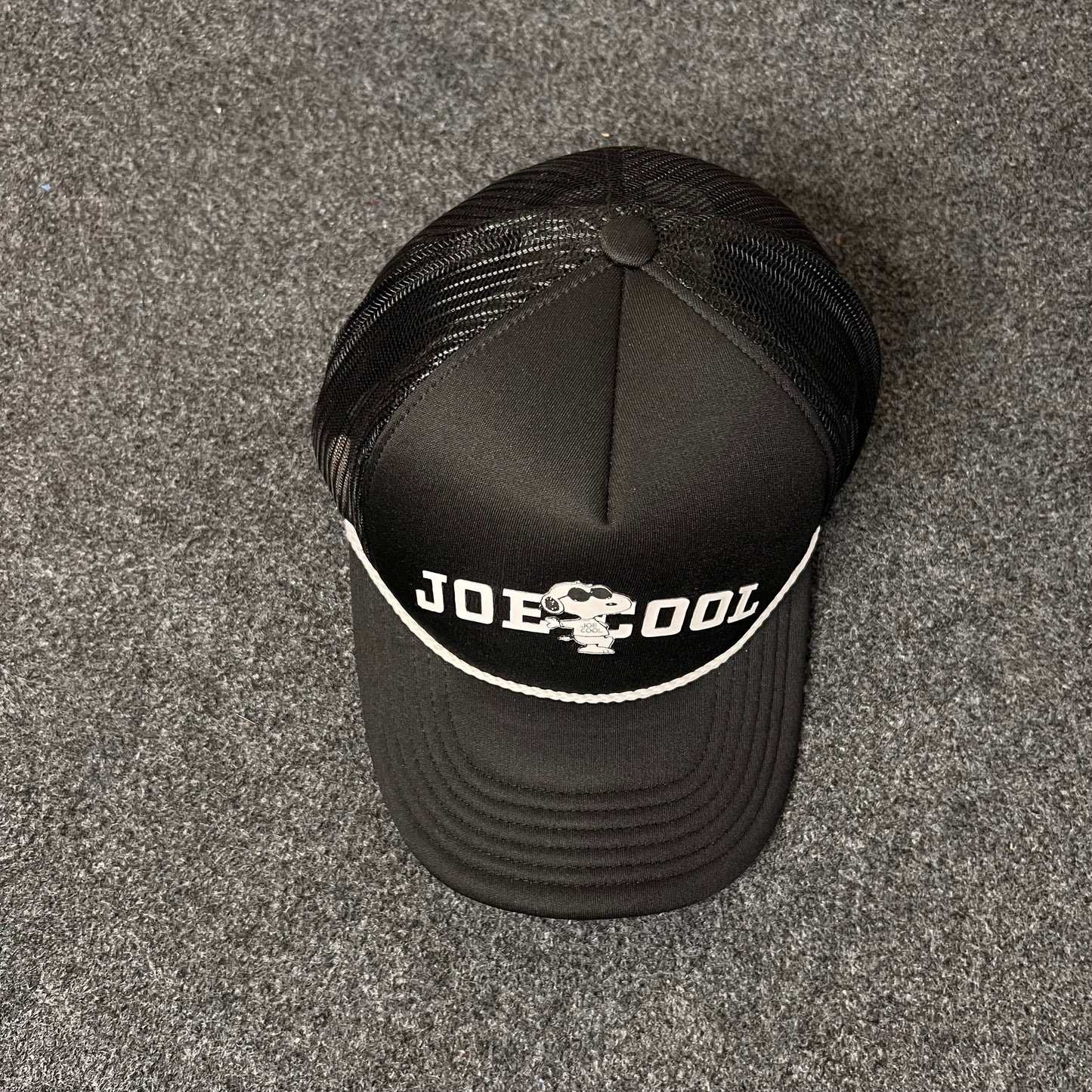 Snoopy Joe Cool trucker hat.