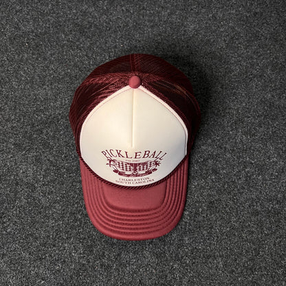 Pickleball-themed trucker hat