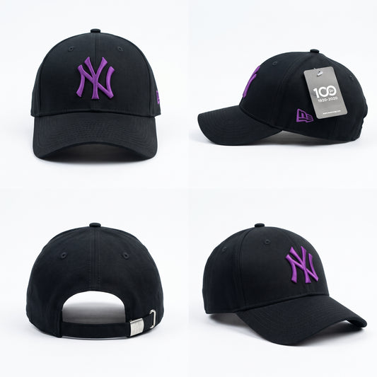 Classic New York Yankees Baseball Cap Black and Purple