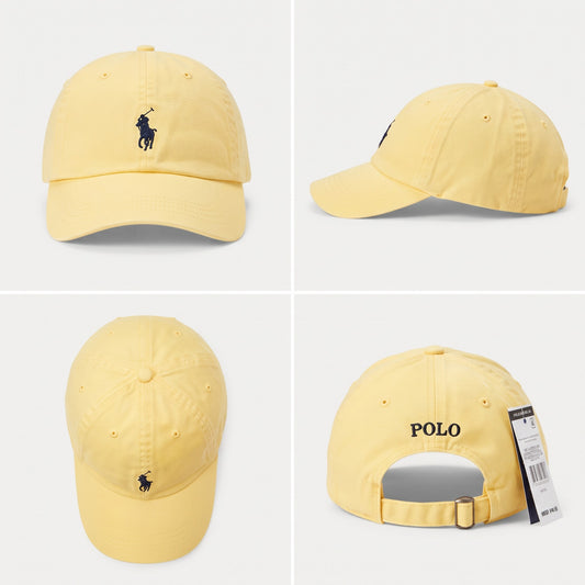 Dad Cap Unstructured in Canary Yellow/Navy Blue