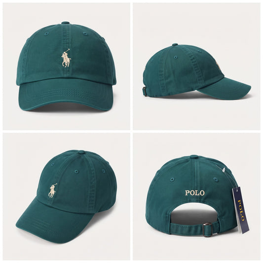 Dad Cap Unstructured in Forest Green/Gold